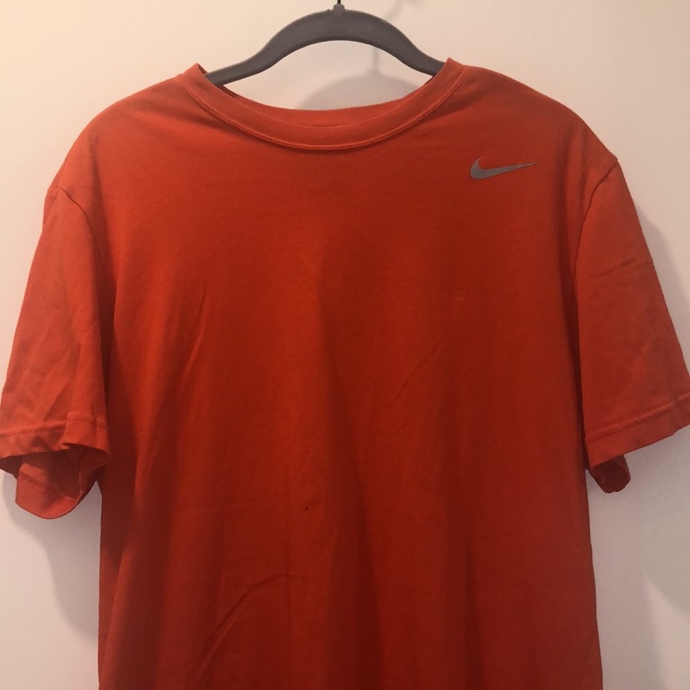 Nike Dri-Fit orange athletic workout short sleeve shirt (used condition)